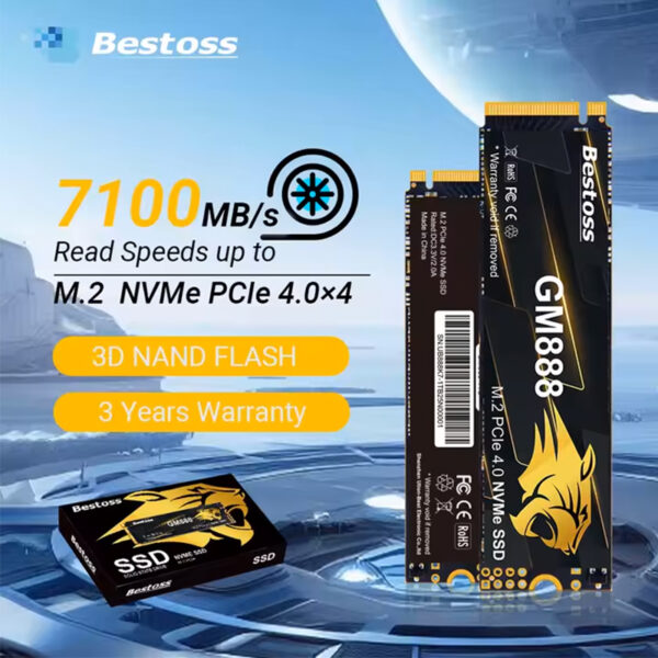 هارد SSD  Bestoss ظرفیت 512GB M.2 PCIe 4.0 | سرعت فوق‌العاده نسل چهارم | ۳ سال گارانتی